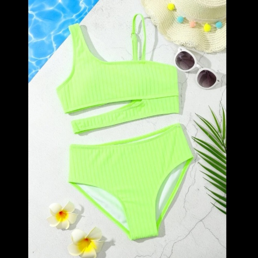 Neon Cutout Bikini Swimsuit